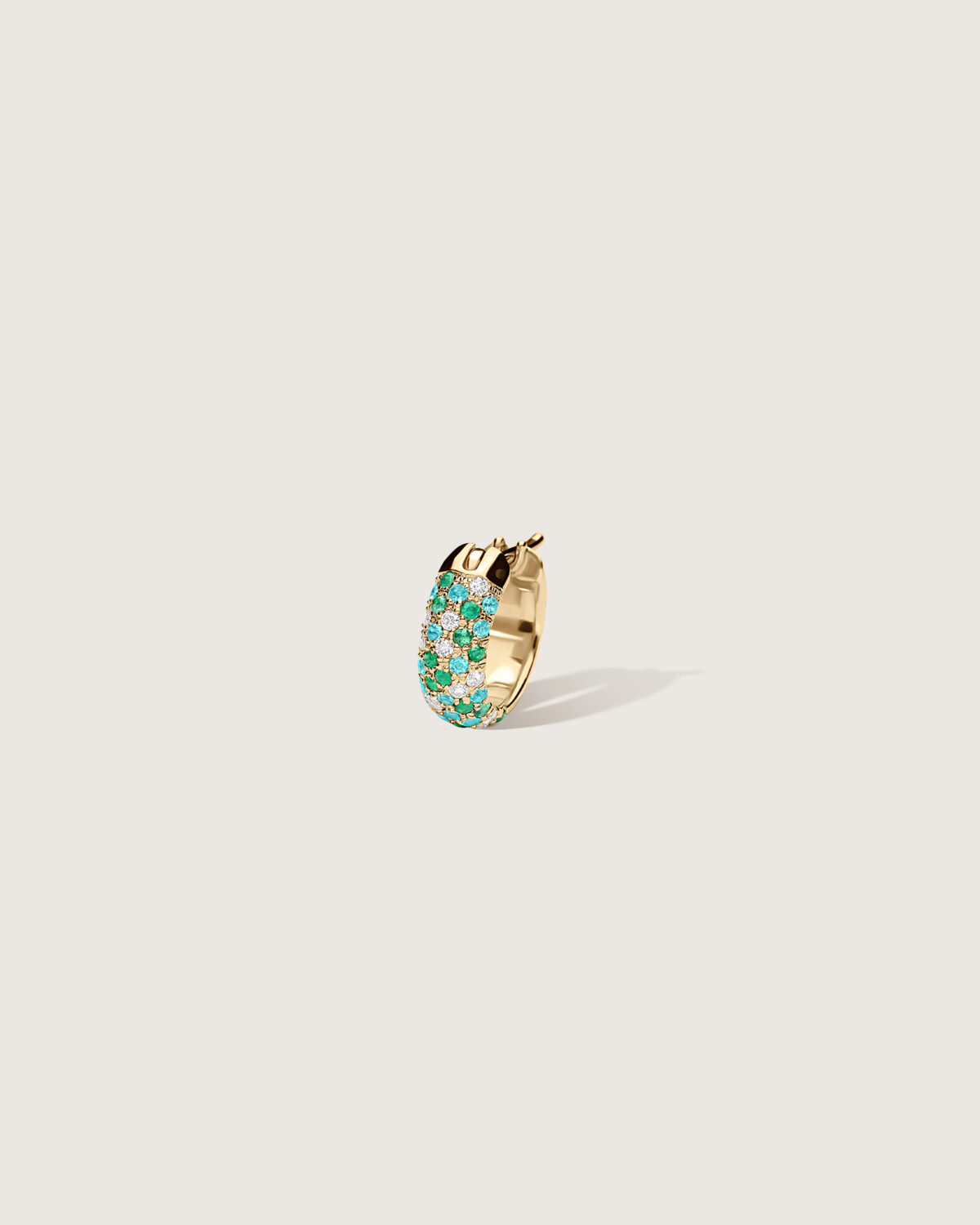 EO_Zulu Laguna_Earring_Gabrielle_Small_ParaibasEmeraldWhiteDiamonds_Yellow_FrontBrown_Collection_LoRes